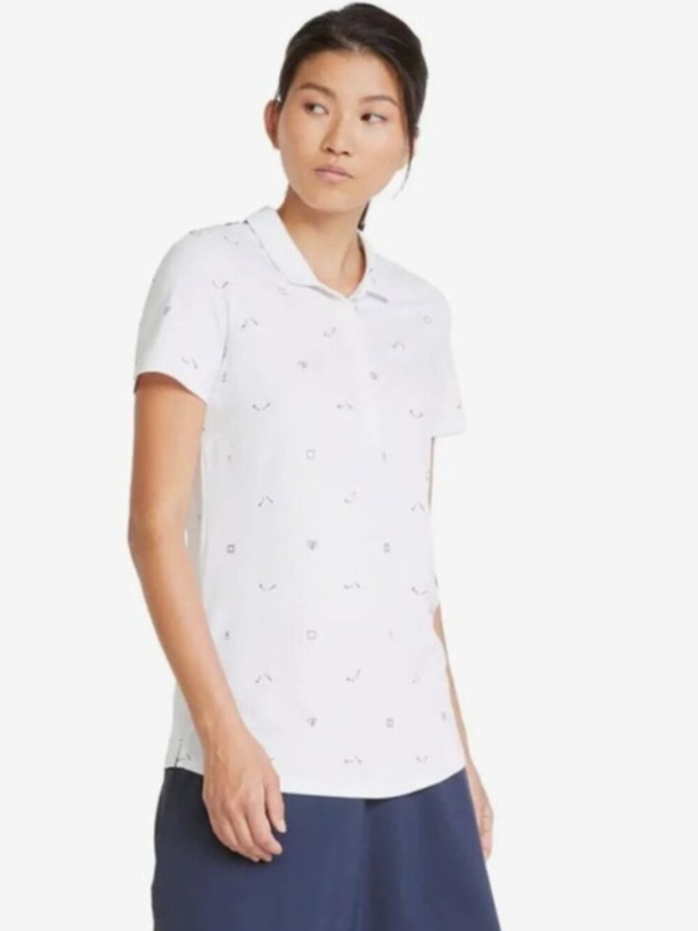 Puma | Heart Break Golf Polo - White Black ; Womens S